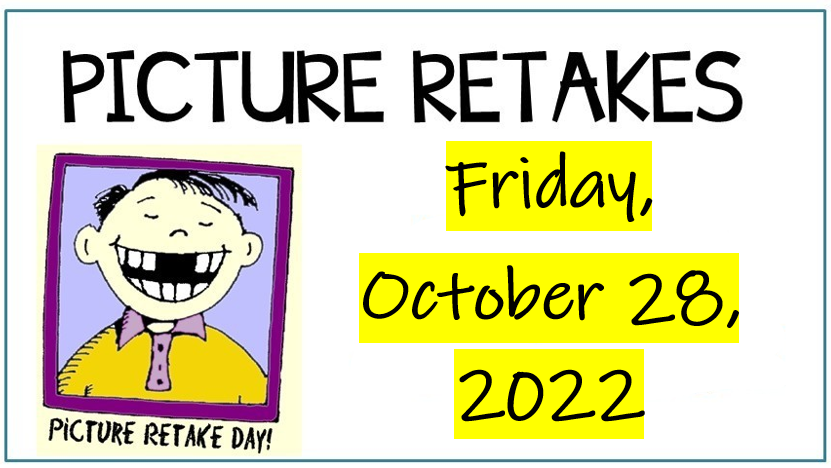 Picture Retake Day is Friday, October 28th!