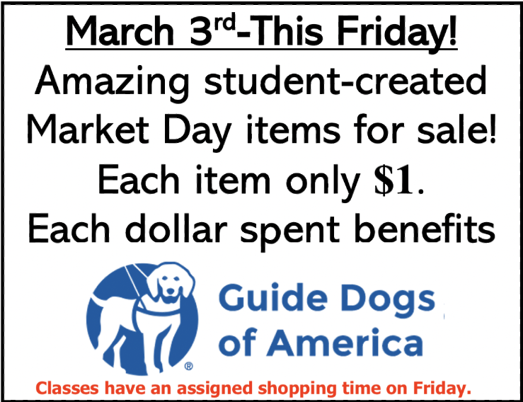 Market Day the Friday, March 3!