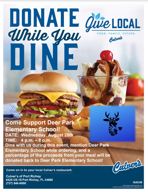 Culver’s DPES Spirit Night!